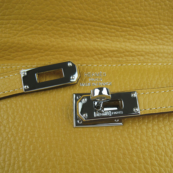 High Quality Hermes Kelly Long Clutch Bag Yellow H009 Replica - Click Image to Close